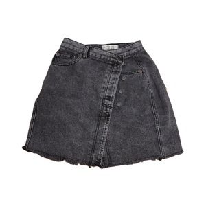 Free People Women's Asymmetrical Black Denim Jean Skirt | Size 24
